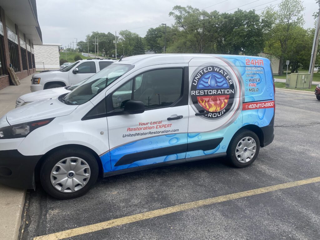 Vehicle wraps for united water by First Impression Signs & Graphics