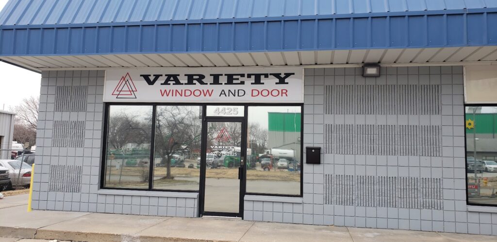 Attractive custom storefront signs for Variety window & door in Omaha