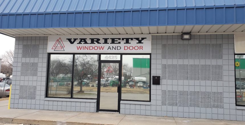 Attractive custom storefront signs for Variety window & door in Omaha