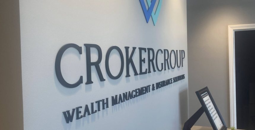 Croker group office sign in Omaha made & installed by First Impression Signs & Graphics